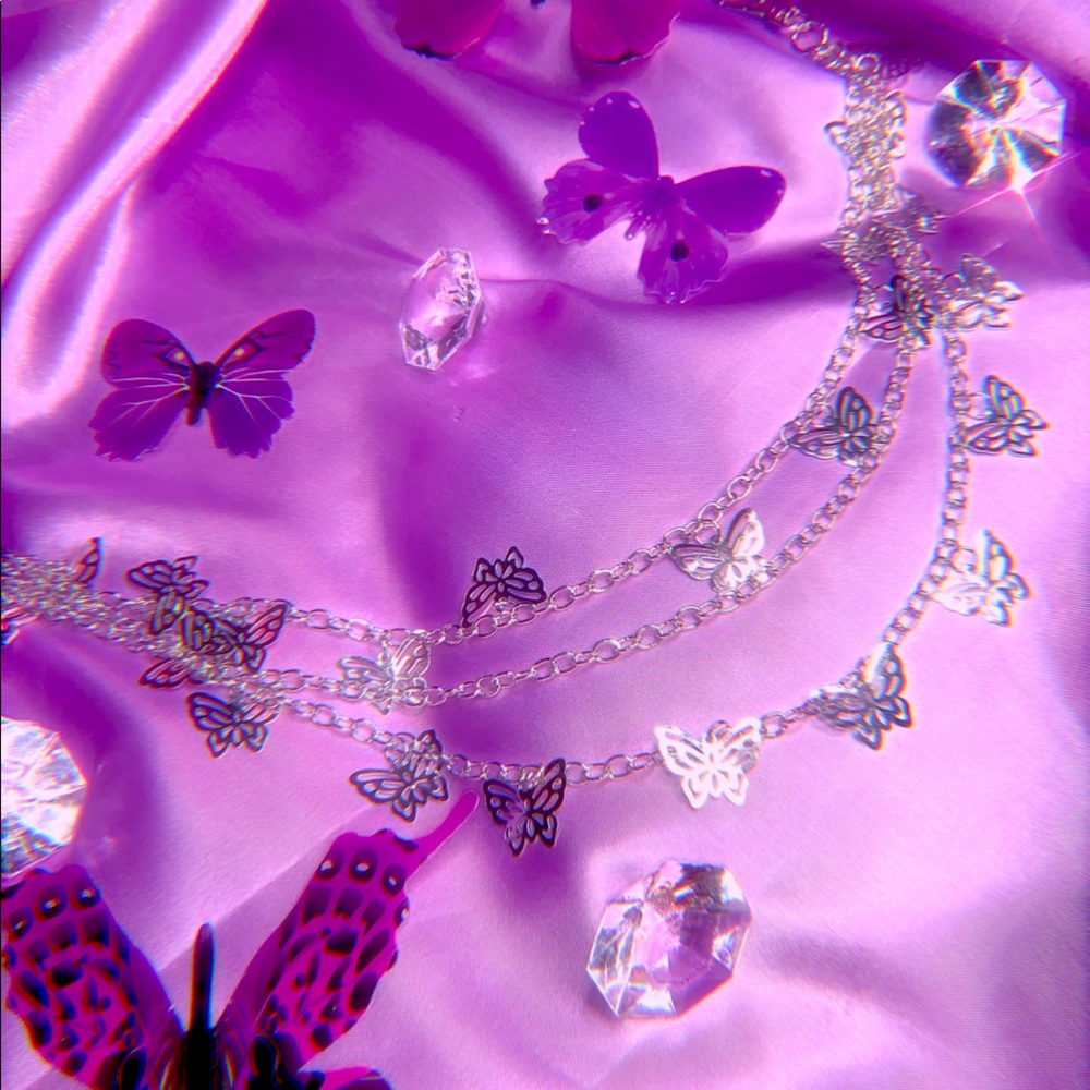 Y2K butterfly waist chain